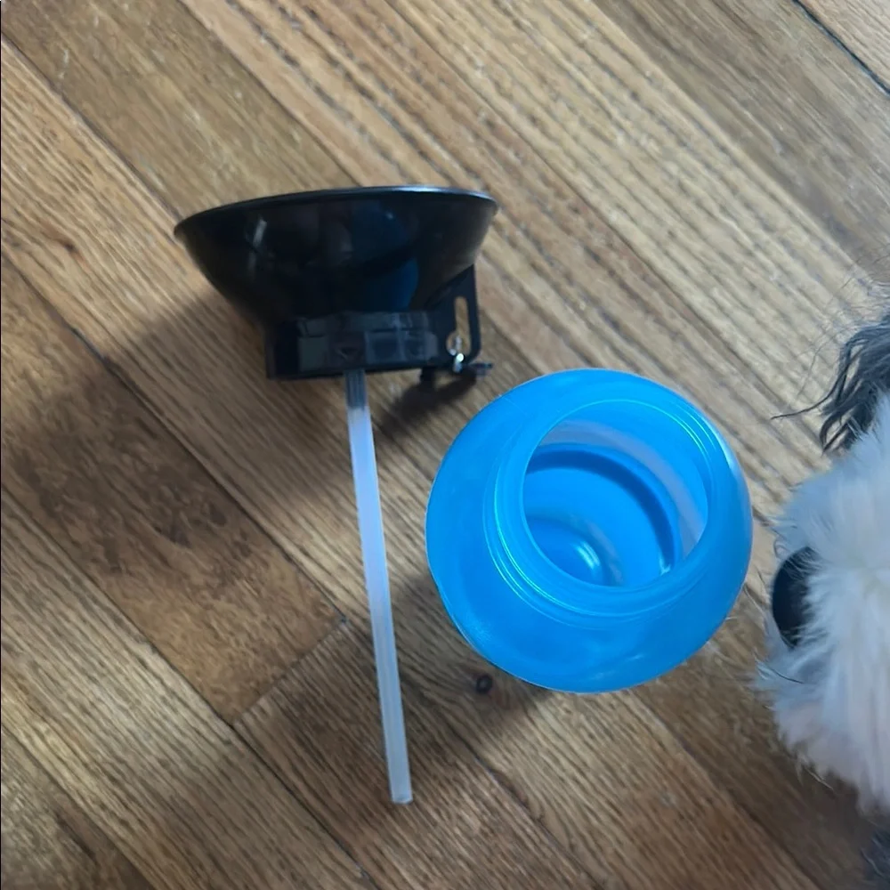Blue Dog Water Bottle with Black Bowl